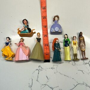 Disney princess cake topper lot 3 inches normal wear and tear